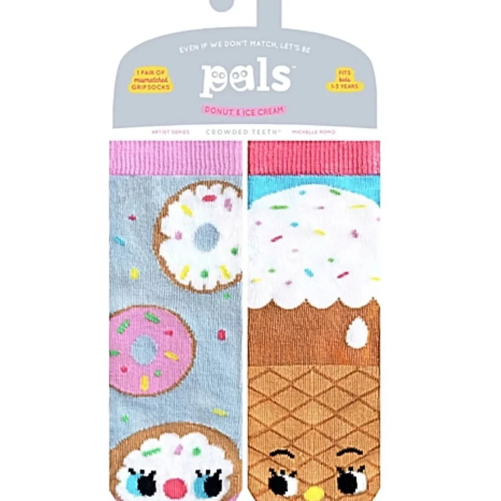 NWT PALS Donut and Ice Cream Toddler grip Socks - age 1-3